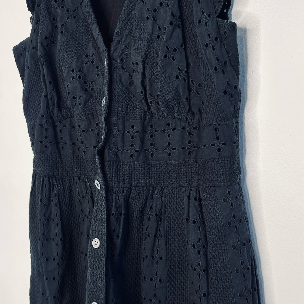 J. Crew Black Eyelet Midi Dress - Picture 6 of 16